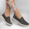 Skechers Go Walk Slip Resistant Womens Black Gray Work Shoes