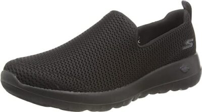 Skechers Go Walk Slip Resistant Womens Black Gray Work Shoes