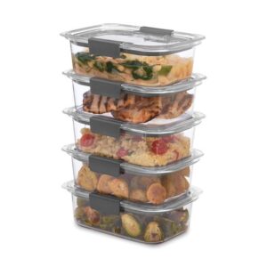 Rubbermaid Brilliance Food Storage Containers with Lids, Airtight Set of 5