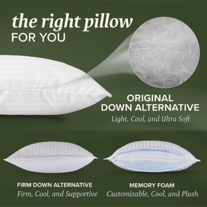 Down Alternative Pillow, Bedding Gel Cooling, for Back, Stomach