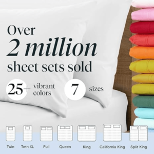LuxClub Bamboo Bed Sheets 6 PC Queen Sheet Set Rayon Deep Pockets 18″Cooling Sheets White Queen