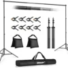 EMART 10x7ft Adjustable Backdrop Stand Kit with Clamps, Sandbags, and Carry Bag for Photography and Events