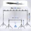 EMART Backdrop Stand 10x7ft with adjustable height and width specifications.