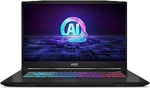 MSI Katana A17 AI 17.3” 240Hz QHD Gaming Laptop with Ryzen 9 and NVIDIA RTX 4070 in black