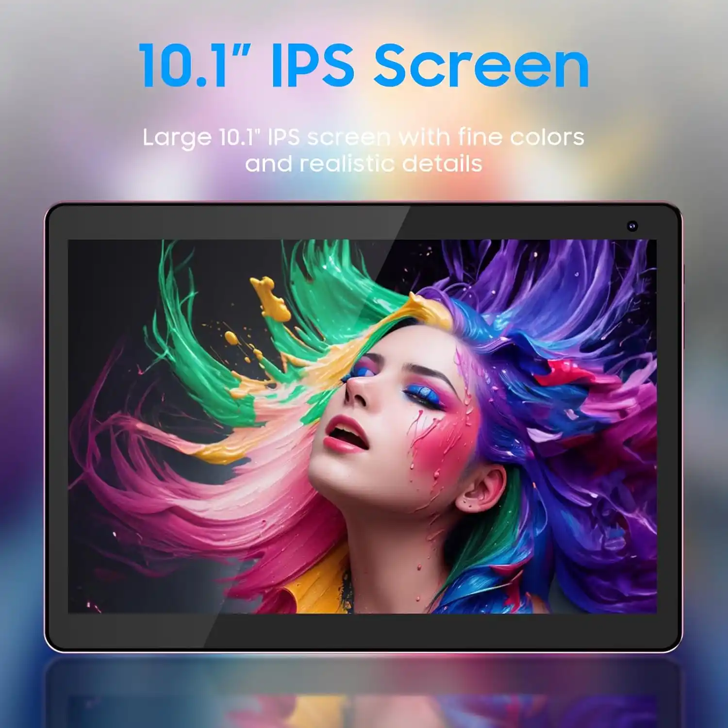 10.1-inch IPS screen showcasing vibrant colors and realistic details on the COOPERS Android tablet