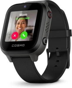 Black JrTrack 4 Kids Smart Watch by Cosmo with GPS tracker, parental controls, and SIM card included