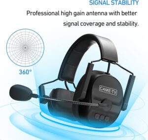Came-TV Kuminik8 1.9GHz Wireless Intercom Headset System Noise Cancellation Zero Latency Full Duplex 4 Person Team Communication with Hardcase for Church Boating TV Film Production Drone